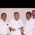 Mr S.Rakkappan & Mr.A.Venkat Rao givng the Cheque for Rs.5 L to the Kerala CM