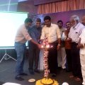 Chief Guest Lighting KUTHUVILLAKKU.          
Mr Rakkappan - President and A Venkat Rao Secretary behind the guest